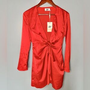 NWT Tiger Mist Red Tie-Front Mini Dress | Size XS